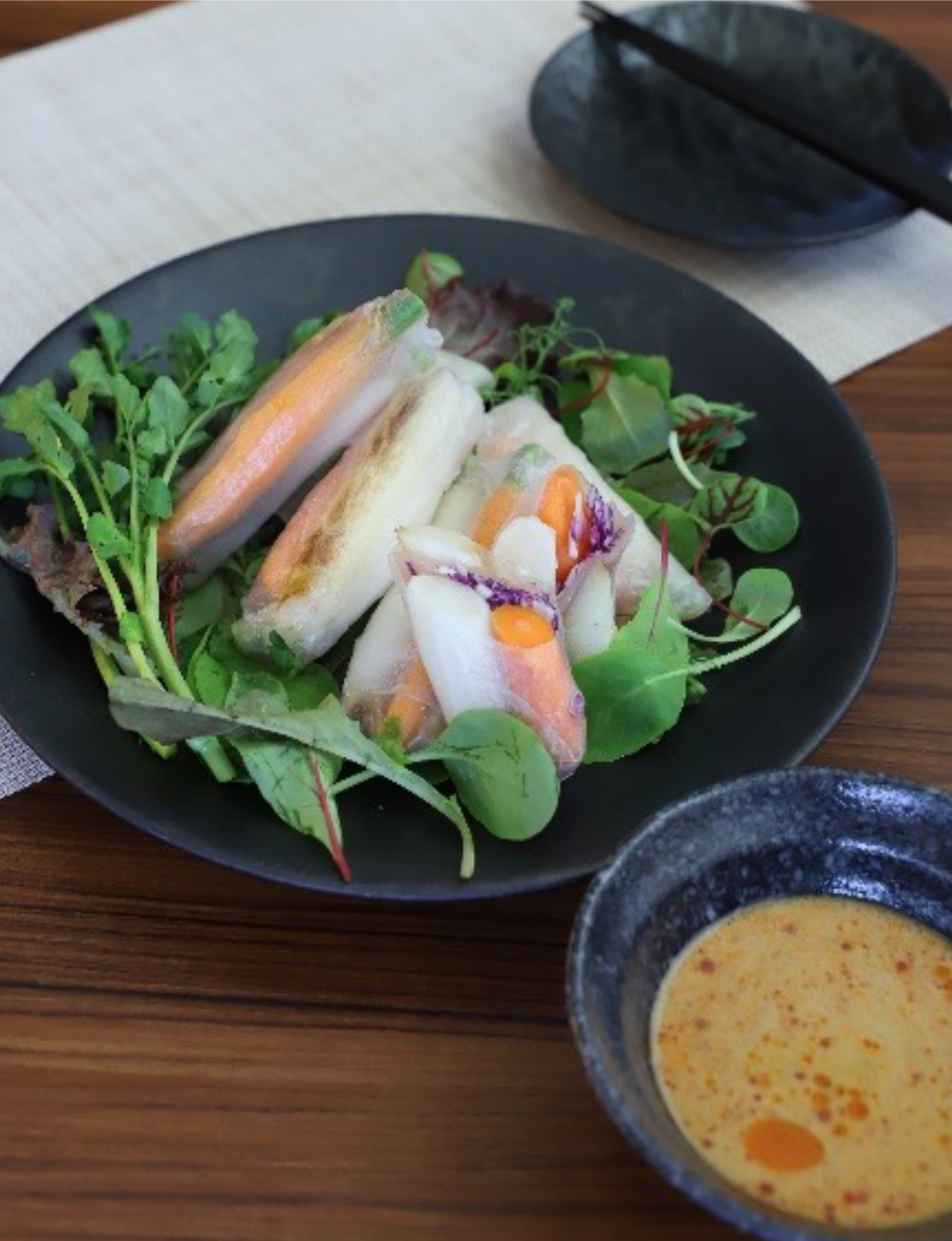 ミニ野菜のカラフル生春巻き