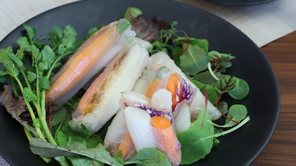 ミニ野菜のカラフル生春巻き