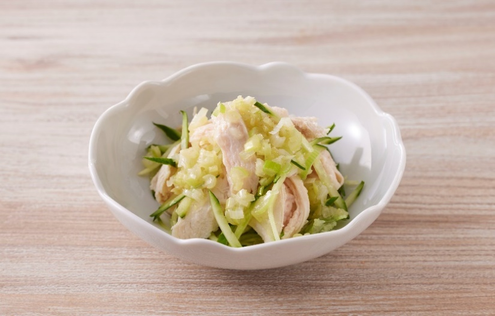 蒸し鶏生姜ねぎソース