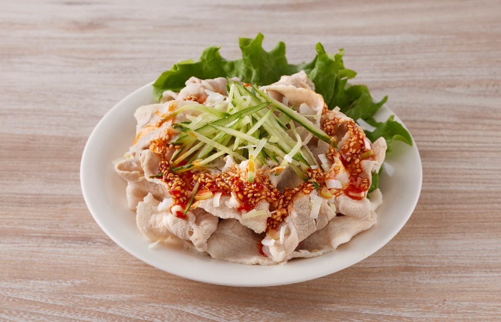 豚バラの旨辛にんにくソース