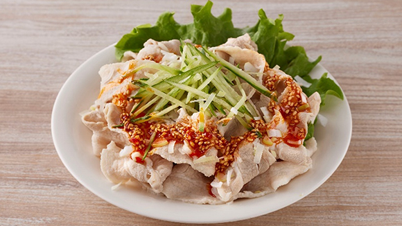 豚バラの旨辛にんにくソース