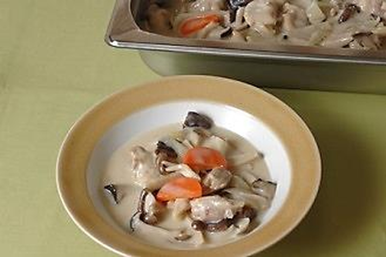 【スチコン調理】チキンときのこのガーリッククリーム煮